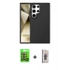 MARSİLYAN™- Galaxy S24 Ultra Kılıf Kozmos Yansıma Özel Seri - Siyah Bilvis 3D Cam Ekran Koruyucu + Raze Metal Kamera Lens - SH