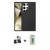 MARSİLYAN™- Galaxy S24 Ultra Kılıf Kozmos Yansıma Özel Seri - Siyah Polymer Nano Ekran Koruyucu + PVD Metal Kamera Lens - SH