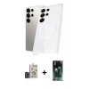 MARSİLYAN™- Galaxy S24 Ultra Kılıf Kutup Minimal - Şeffaf 360 Full Body Arka Koruyucu + Bilvis Titan Kamera Lens - SH
