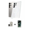MARSİLYAN™- Galaxy S24 Ultra Kılıf Kutup Minimal - Siyah 360 Mat Full Body Arka Koruyucu + Bilvis Titan Kamera Lens - DNMR