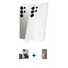 MARSİLYAN™- Galaxy S24 Ultra Kılıf Kutup Minimal - Siyah AutoKit 5in1 Fiber Hayalet Polymer Nano Ekran Koruyucu + PVD Metal Kamera Lens - GD