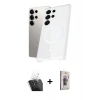 MARSİLYAN™- Galaxy S24 Ultra Kılıf Kutup Minimal - Siyah Bilvis 3D Cam Ekran Koruyucu + Kamera Lens Koruma Cam - SF