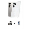 MARSİLYAN™- Galaxy S24 Ultra Kılıf Kutup Minimal - Siyah Durable Full Glue Curved Cam + PVD Metal Kamera Lens - GD
