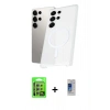 MARSİLYAN™- Galaxy S24 Ultra Kılıf Kutup Minimal - Siyah Durable Full Glue Curved Cam + Raze Metal Kamera Lens - GS