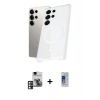 MARSİLYAN™- Galaxy S24 Ultra Kılıf Kutup Minimal - Siyah Durable Full Glue Curved Cam + PVD Metal Kamera Lens - PE
