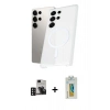 MARSİLYAN™- Galaxy S24 Ultra Kılıf Kutup Minimal - Siyah Polymer Nano Ekran Koruyucu + PVD Metal Kamera Lens - DNMR