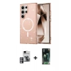 MARSİLYAN™- Galaxy S24 Ultra Kılıf Nova Asil Prime - Şeffaf 360 Full Body Arka Koruyucu + PVD Metal Kamera Lens - PE