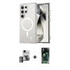 MARSİLYAN™- Galaxy S24 Ultra Kılıf Nova Asil Prime - Şeffaf 360 Full Body Arka Koruyucu + PVD Metal Kamera Lens - PE