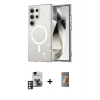 MARSİLYAN™- Galaxy S24 Ultra Kılıf Nova Asil Prime - Siyah AutoKit 5in1 Fiber Hayalet Polymer Nano Ekran Koruyucu + PVD Metal Kamera Lens - PE