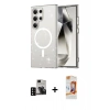 MARSİLYAN™- Galaxy S24 Ultra Kılıf Nova Asil Prime - Siyah AutoKit 5in1 Fiber Polymer Nano Ekran Koruyucu + PVD Metal Kamera Lens - SH