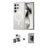 MARSİLYAN™- Galaxy S24 Ultra Kılıf Nova Asil Prime - Siyah Bilvis Hayalet Cam Ekran Koruyucu + PVD Metal Kamera Lens - PE