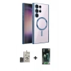 MARSİLYAN™- Galaxy S24 Ultra Kılıf Nova Işık Özel Seri - Şeffaf 360 Full Body Arka Koruyucu + Bilvis Titan Kamera Lens - GD