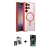 MARSİLYAN™- Galaxy S24 Ultra Kılıf Nova Işık Özel Seri - Şeffaf 360 Full Body Arka Koruyucu + PVD Metal Kamera Lens - PE