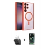 MARSİLYAN™- Galaxy S24 Ultra Kılıf Nova Işık Özel Seri - Şeffaf 360 Full Body Arka Koruyucu + Kamera Lens Koruma Cam - SF