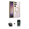 MARSİLYAN™- Galaxy S24 Ultra Kılıf Nova Işık Özel Seri - Şeffaf 360 Full Body Arka Koruyucu + Kamera Lens Koruma Cam - SF