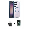MARSİLYAN™- Galaxy S24 Ultra Kılıf Nova Işık Özel Seri - Şeffaf 360 Full Body Arka Koruyucu + Kamera Lens Koruma Cam - SF