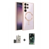 MARSİLYAN™- Galaxy S24 Ultra Kılıf Nova Işık Özel Seri - Siyah 360 Mat Full Body Arka Koruyucu + Bilvis Titan Kamera Lens - GD