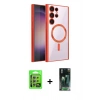 MARSİLYAN™- Galaxy S24 Ultra Kılıf Nova Işık Özel Seri - Siyah 360 Mat Full Body Arka Koruyucu + Raze Metal Kamera Lens - GS