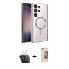 MARSİLYAN™- Galaxy S24 Ultra Kılıf Nova Işık Özel Seri - Siyah AutoKit 5in1 Fiber Polymer Nano Ekran Koruyucu + Kamera Lens Koruma Cam - SF
