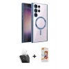 MARSİLYAN™- Galaxy S24 Ultra Kılıf Nova Işık Özel Seri - Siyah AutoKit 5in1 Fiber Polymer Nano Ekran Koruyucu + Kamera Lens Koruma Cam - SF