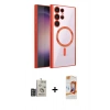 MARSİLYAN™- Galaxy S24 Ultra Kılıf Nova Işık Özel Seri - Siyah AutoKit 5in1 Fiber Polymer Nano Ekran Koruyucu + Bilvis Titan Kamera Lens - DNMR