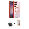 MARSİLYAN™- Galaxy S24 Ultra Kılıf Nova Işık Özel Seri - Siyah AutoKit 5in1 Fiber Polymer Nano Ekran Koruyucu + Kamera Lens Koruma Cam - SF