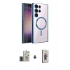 MARSİLYAN™- Galaxy S24 Ultra Kılıf Nova Işık Özel Seri - Siyah Bilvis 3D Cam Ekran Koruyucu + Bilvis Titan Kamera Lens - DNMR