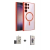 MARSİLYAN™- Galaxy S24 Ultra Kılıf Nova Işık Özel Seri - Siyah Bilvis 3D Cam Ekran Koruyucu + Bilvis Titan Kamera Lens - DNMR