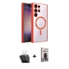 MARSİLYAN™- Galaxy S24 Ultra Kılıf Nova Işık Özel Seri - Siyah Bilvis Hayalet Cam Ekran Koruyucu + Kamera Lens Koruma Cam - SF