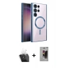 MARSİLYAN™- Galaxy S24 Ultra Kılıf Nova Işık Özel Seri - Siyah Bilvis Hayalet Cam Ekran Koruyucu + Kamera Lens Koruma Cam - SF