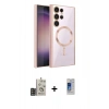 MARSİLYAN™- Galaxy S24 Ultra Kılıf Nova Işık Özel Seri - Siyah Durable Full Glue Curved Cam + Bilvis Titan Kamera Lens - GD