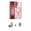 MARSİLYAN™- Galaxy S24 Ultra Kılıf Nova Işık Özel Seri - Siyah Durable Full Glue Curved Cam + Bilvis Titan Kamera Lens - GD