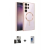 MARSİLYAN™- Galaxy S24 Ultra Kılıf Nova Işık Özel Seri - Siyah Durable Full Glue Curved Cam + PVD Metal Kamera Lens - GD
