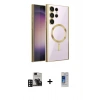 MARSİLYAN™- Galaxy S24 Ultra Kılıf Nova Işık Özel Seri - Siyah Durable Full Glue Curved Cam + PVD Metal Kamera Lens - DNMR