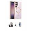 MARSİLYAN™- Galaxy S24 Ultra Kılıf Nova Işık Özel Seri - Siyah Durable Full Glue Curved Cam + PVD Metal Kamera Lens - DNMR