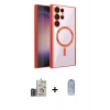 MARSİLYAN™- Galaxy S24 Ultra Kılıf Nova Işık Özel Seri - Siyah Joko Magic 5D Cam + Bilvis Titan Kamera Lens - DNMR