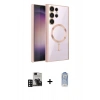 MARSİLYAN™- Galaxy S24 Ultra Kılıf Nova Işık Özel Seri - Siyah Joko Magic 5D Cam + Derin Mor PVD Metal Kamera Lens