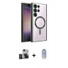 MARSİLYAN™- Galaxy S24 Ultra Kılıf Nova Işık Özel Seri - Siyah Joko Magic 5D Cam + Derin Mor PVD Metal Kamera Lens