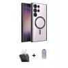MARSİLYAN™- Galaxy S24 Ultra Kılıf Nova Işık Özel Seri - Siyah Joko Magic 5D Cam + Kamera Lens Koruma Cam - SF