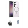 MARSİLYAN™- Galaxy S24 Ultra Kılıf Nova Işık Özel Seri - Siyah Joko Magic 5D Cam + Kamera Lens Koruma Cam - SF