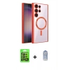 MARSİLYAN™- Galaxy S24 Ultra Kılıf Nova Işık Özel Seri - Siyah Joko Magic 5D Cam + Raze Metal Kamera Lens - SH