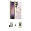 MARSİLYAN™- Galaxy S24 Ultra Kılıf Nova Işık Özel Seri - Siyah Joko Magic 5D Hayalet Cam + Bilvis Titan Kamera Lens - SH