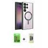 MARSİLYAN™- Galaxy S24 Ultra Kılıf Nova Işık Özel Seri - Siyah Joko Magic 5D Hayalet Cam + Raze Metal Kamera Lens - GI