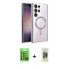MARSİLYAN™- Galaxy S24 Ultra Kılıf Nova Işık Özel Seri - Siyah Joko Magic 5D Hayalet Cam + Raze Metal Kamera Lens - MR
