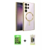 MARSİLYAN™- Galaxy S24 Ultra Kılıf Nova Işık Özel Seri - Siyah Joko Magic 5D Hayalet Cam + Raze Metal Kamera Lens - MR