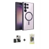 MARSİLYAN™- Galaxy S24 Ultra Kılıf Nova Işık Özel Seri - Siyah Joko Magic 5D Hayalet Cam + PVD Metal Kamera Lens - SH