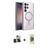 MARSİLYAN™- Galaxy S24 Ultra Kılıf Nova Işık Özel Seri - Siyah Joko Magic 5D Hayalet Cam + PVD Metal Kamera Lens - SH