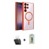MARSİLYAN™- Galaxy S24 Ultra Kılıf Nova Işık Özel Seri - Siyah Polymer Nano Ekran Koruyucu + Şeffaf Kamera Lens Koruma Cam