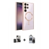 MARSİLYAN™- Galaxy S24 Ultra Kılıf Nova Işık Özel Seri - Siyah Vanessa Magic Hayalet Cam + PVD Metal Kamera Lens - DNMR