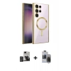 MARSİLYAN™- Galaxy S24 Ultra Kılıf Nova Işık Özel Seri - Siyah Vanessa Magic Hayalet Cam + PVD Metal Kamera Lens - DNMR